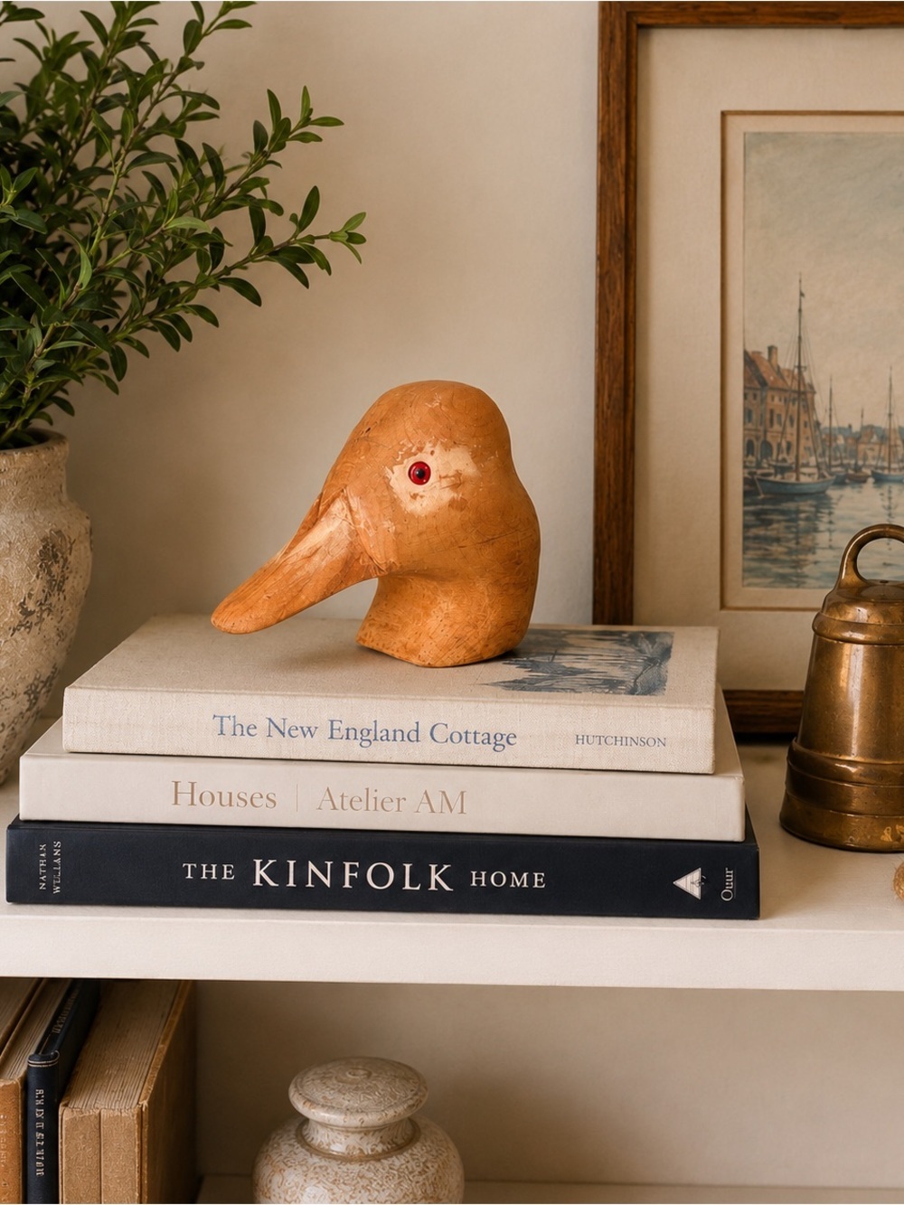 Handcrafted Decoy Duck Head Accent